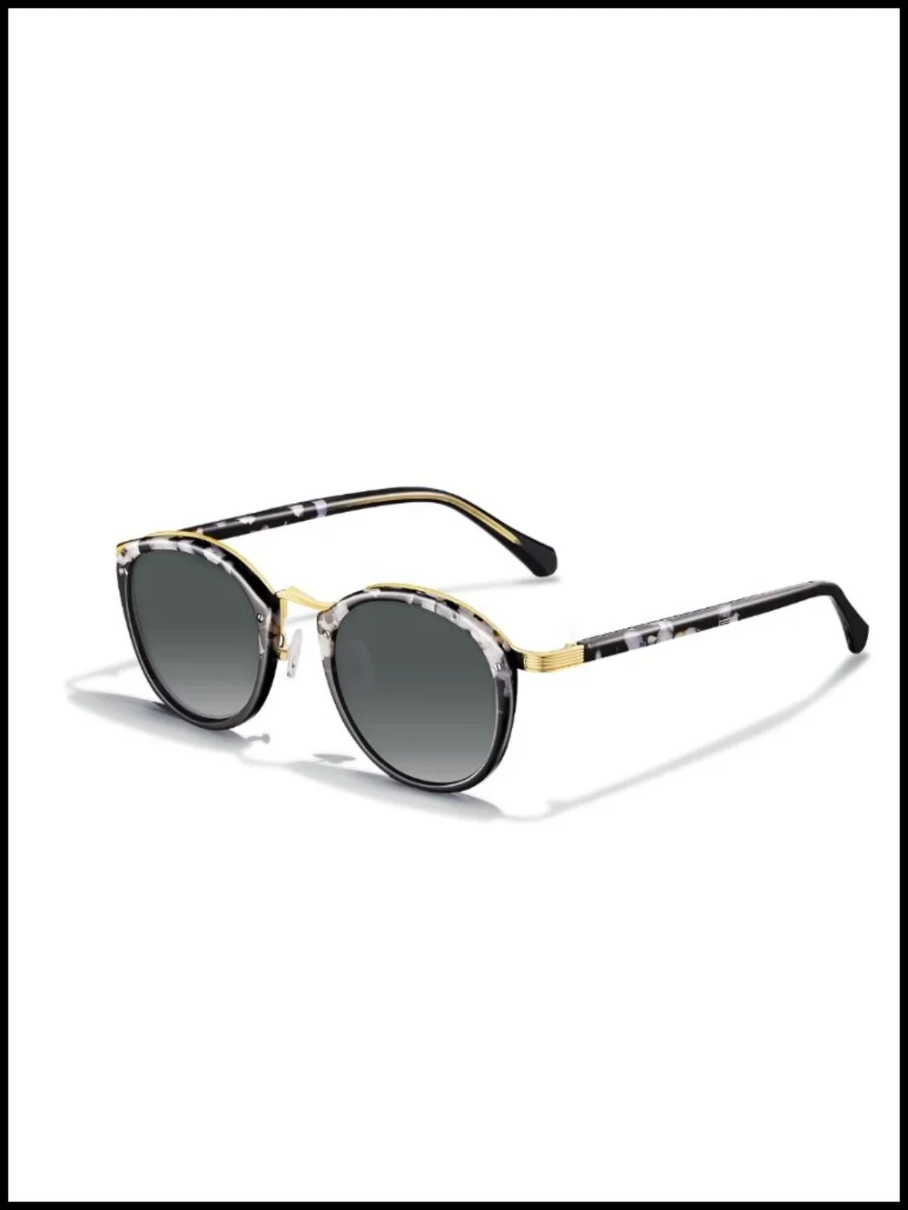 Acetate Metal Bridge Retro Round Sunglasses Polarized UV Protection